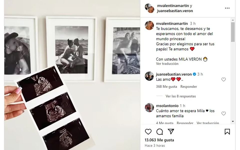 La Brujita Verón y su esposa Valentina revelaron el nombre de su futura hija