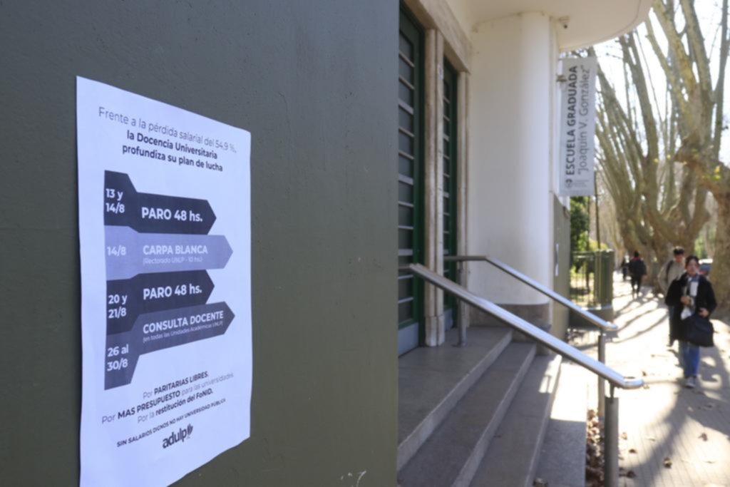 Segunda jornada de huelga en la Universidad y paro en algunas escuelas de La Plata