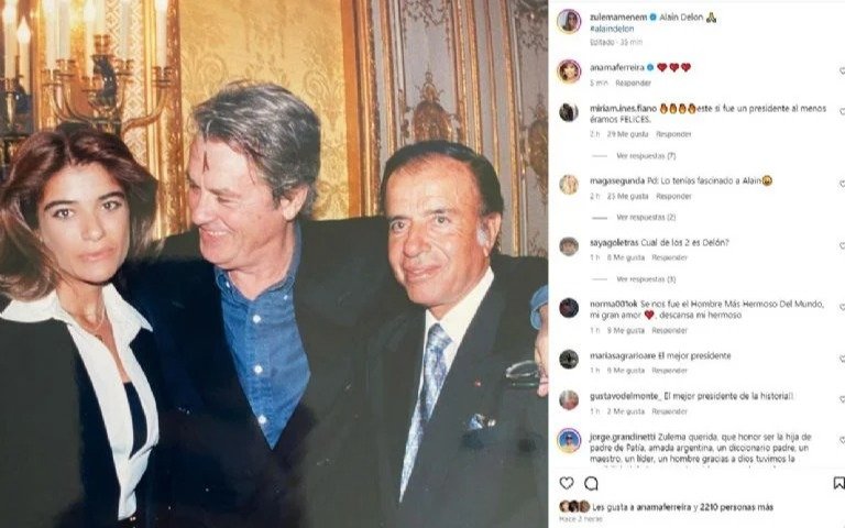 Inédita foto: Zulemita Menem reveló su admiración por Alain Delon