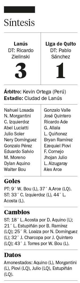 Lanús venció a Liga de Quito y está en los Cuartos