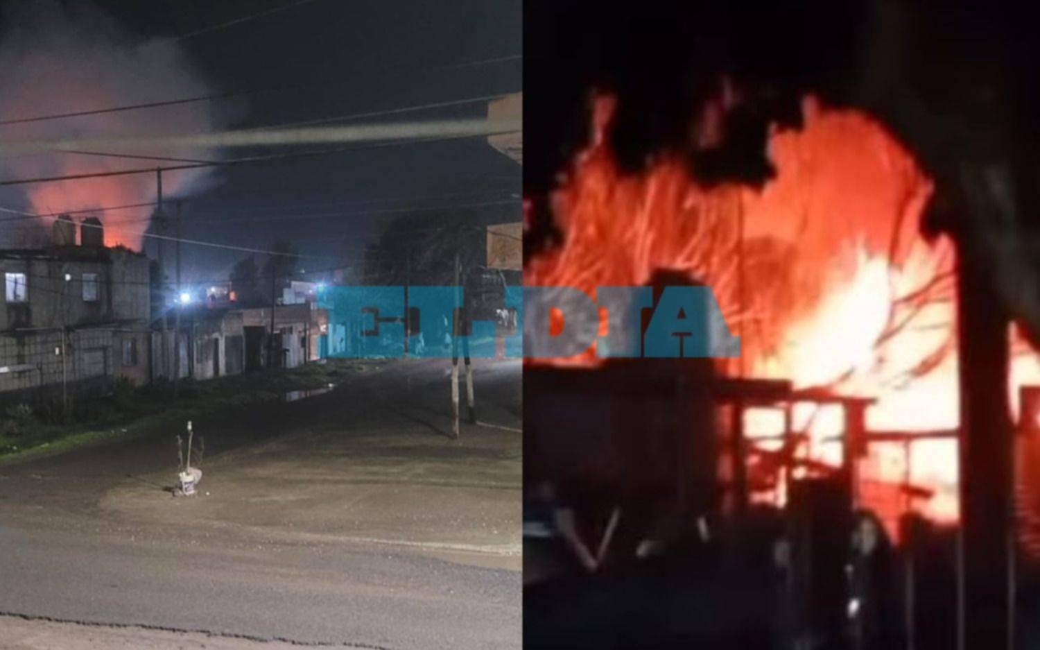 Una casilla se incendió en Los Hornos: su dueño tuvo quemaduras y se salvó de milagro