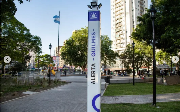 Nuevos tótems de seguridad en espacios públicos en Quilmes