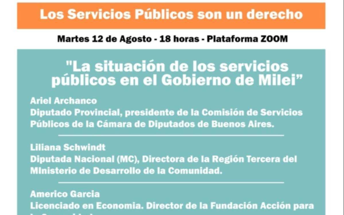 Realizarán una jornada sobre la situación de los servicios públicos