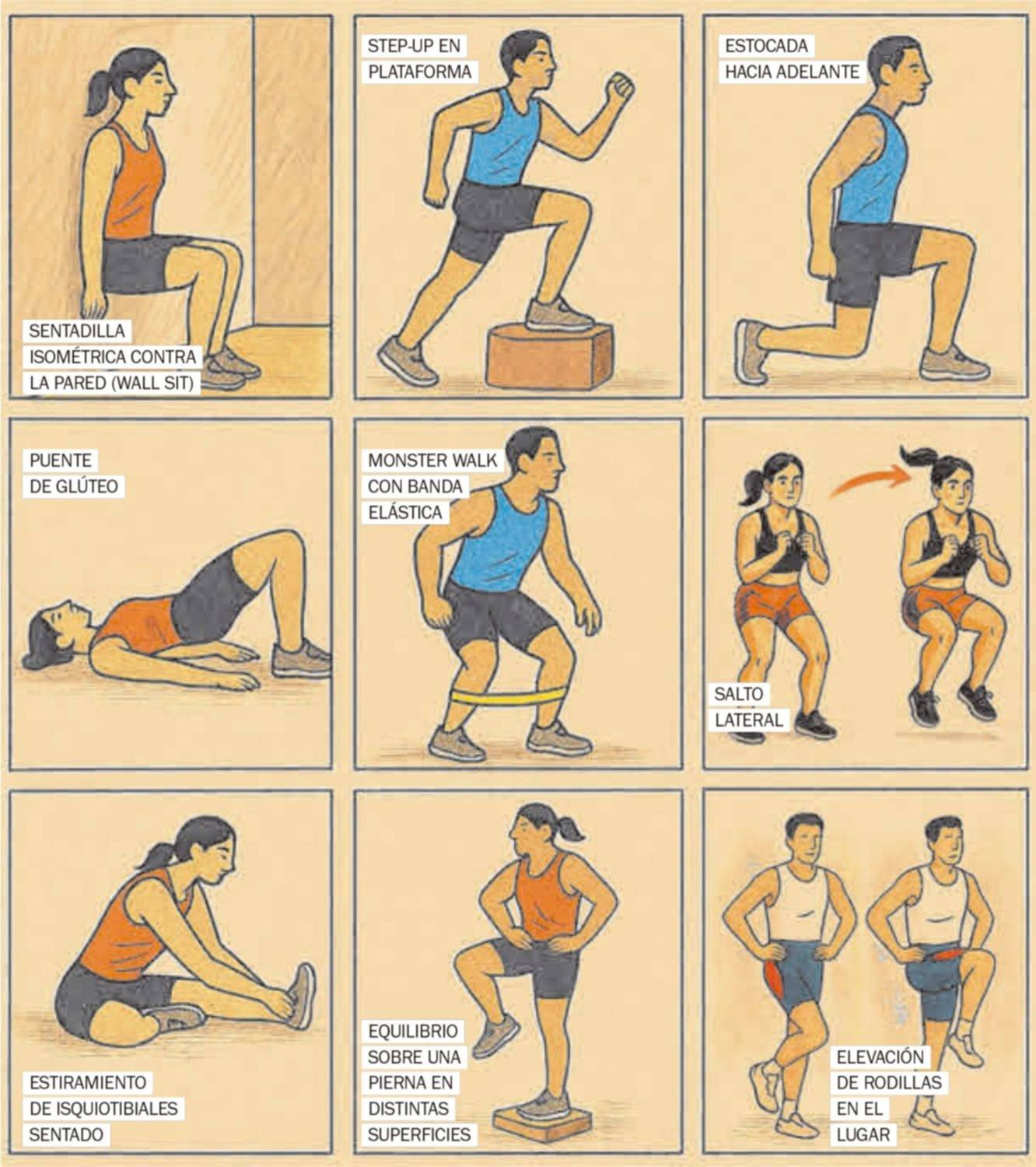 Ejercicios para prevenir lesiones en las rodillas y los tobillos
