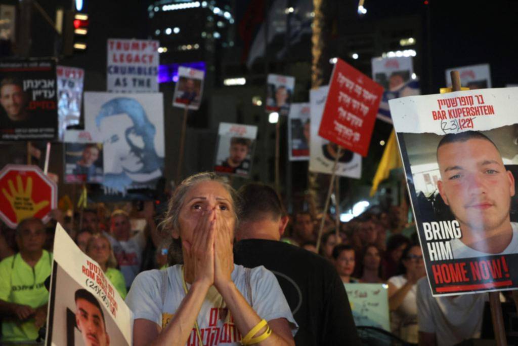 Protesta en Israel por los rehenes en Gaza