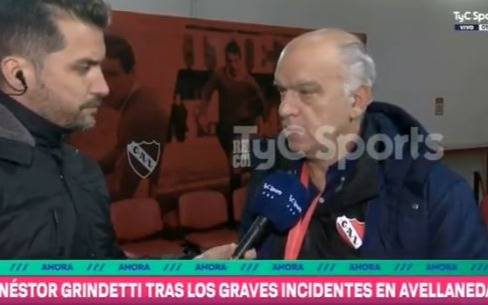 VIDEO.- El presidente de Independiente, Néstor Grindetti: "Se tomaron las precauciones lógicas"