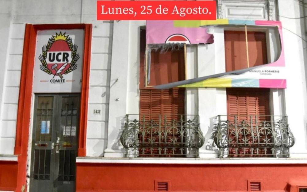 Denuncian ataque a un local de la UCR en La Plata y le apuntan a "energúmenos antidemocráticos"