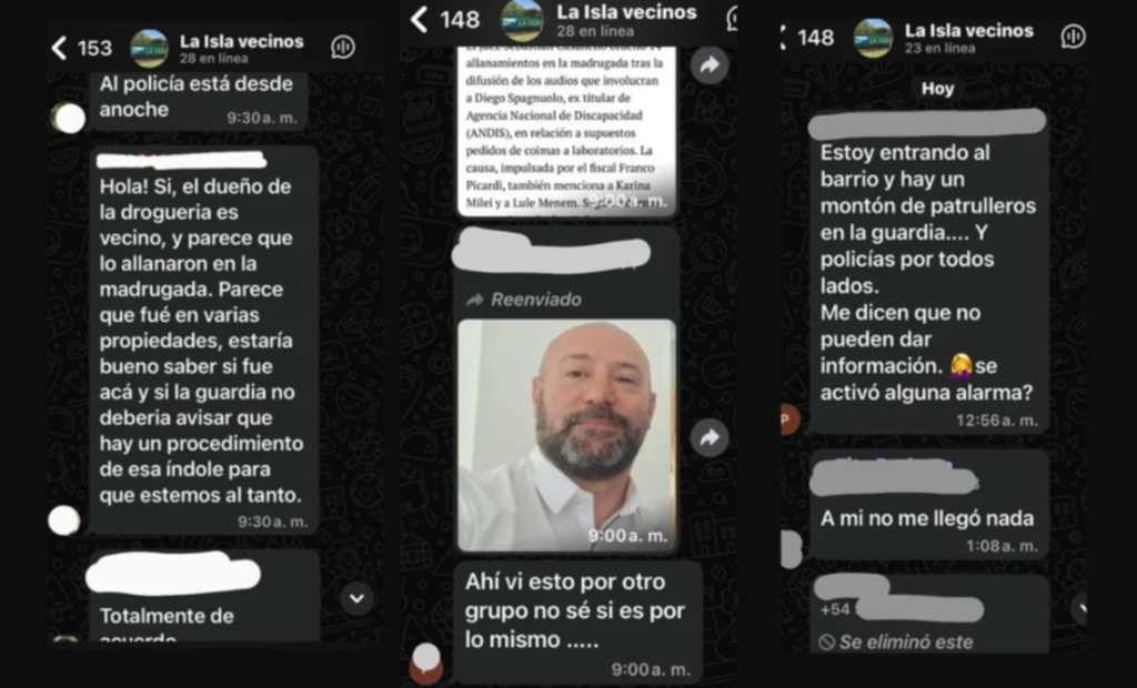 Tensión VIP: filtraron chats de cuando allanaban "La Isla", el country donde vivía Spagnuolo