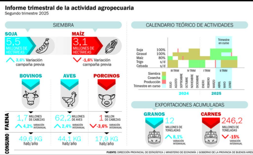 La cosecha bonaerense y la faena impulsaron un balance favorable