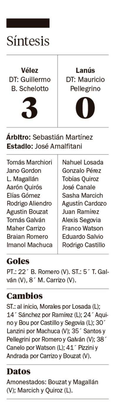 Vélez fue un máquina y aplastó a Lanús