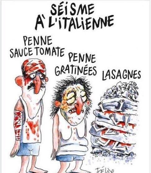 Viñeta de Charlie Hebdo sobre Italia genera repudio en varios países