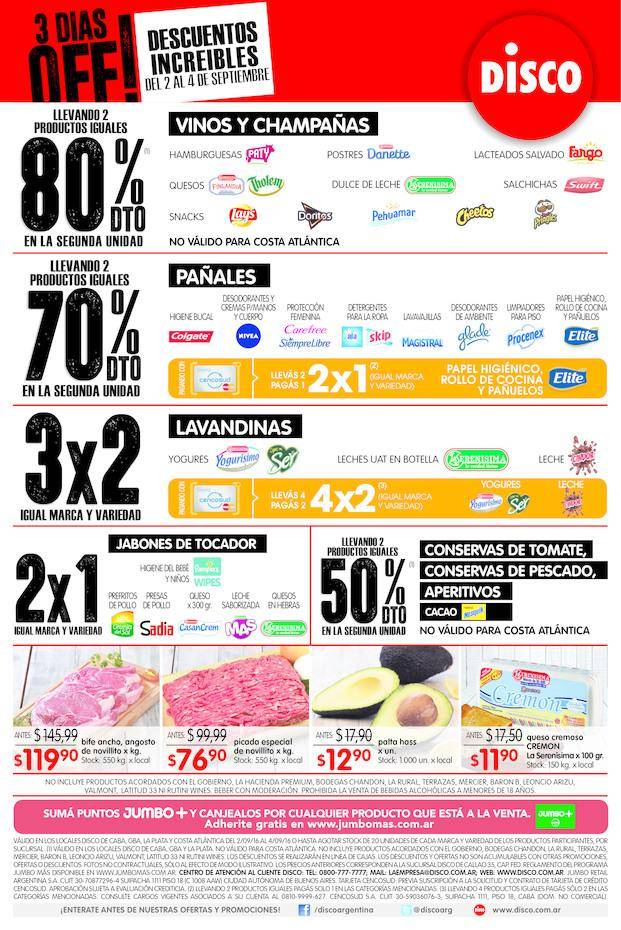 Hasta 80% de descuentos en la segunda unidad en Disco