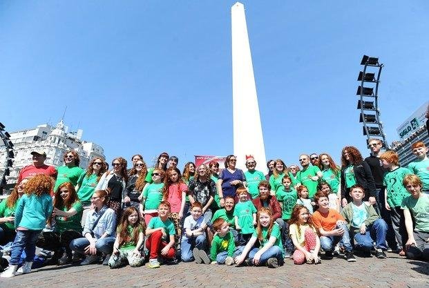 Pelirojos argentinos festejaron su día en el Obelisco