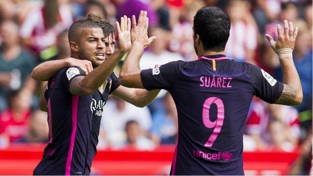 Sin Messi, Barcelona apabulló al Sporting Gijón en la Liga