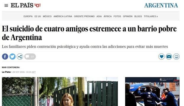 Suicidio adolescente: el drama de Villa Elvira en las páginas de El País de España