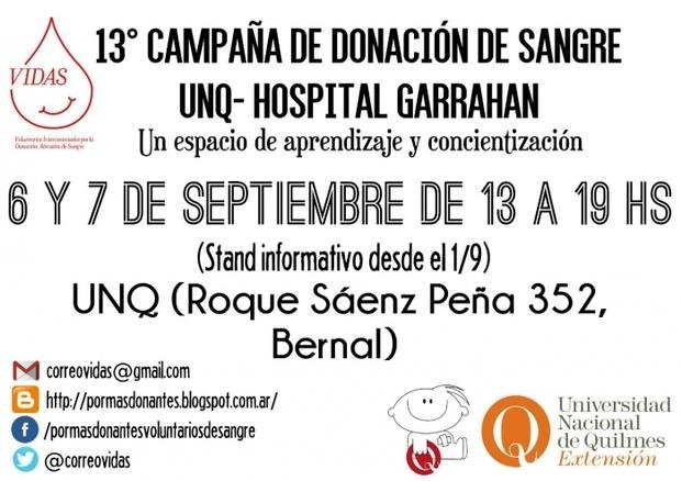 Donación de sangre en la UNQ