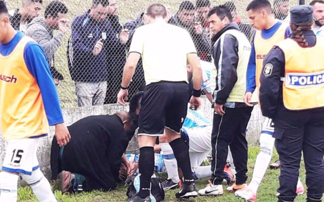 Otro susto en el ascenso por un jugador que se golpeó contra un paredón