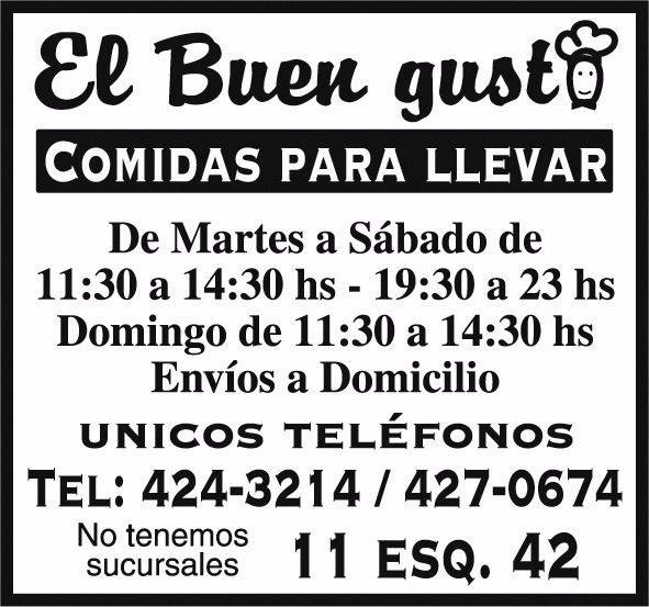 El Buen Gusto te espera con las mejores comidas para llevar