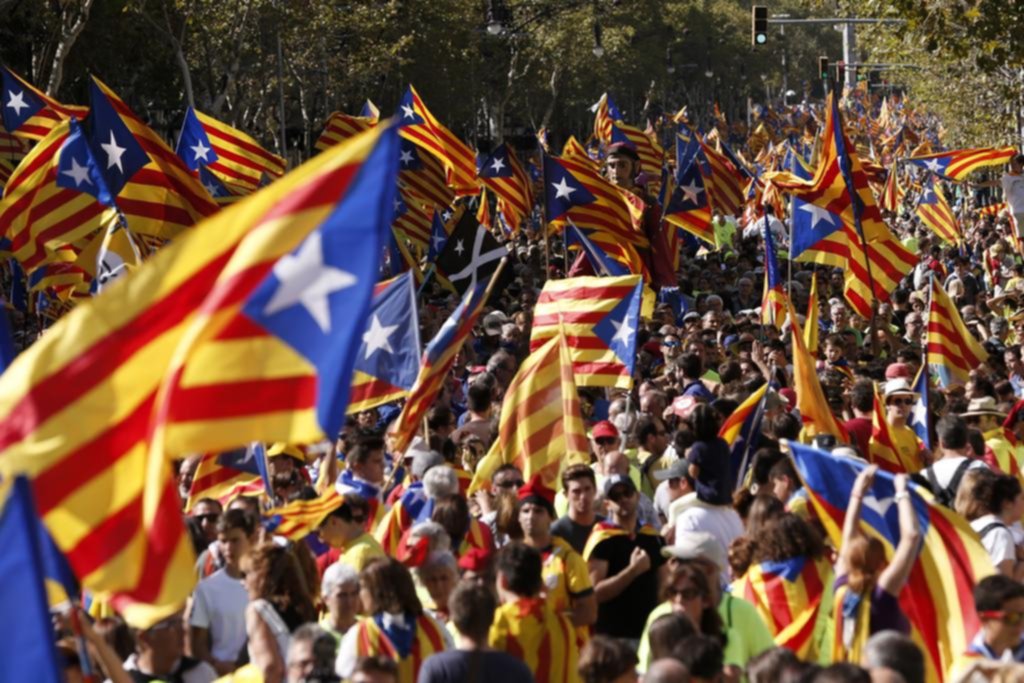 Masiva marcha de los independentistas en Cataluña 