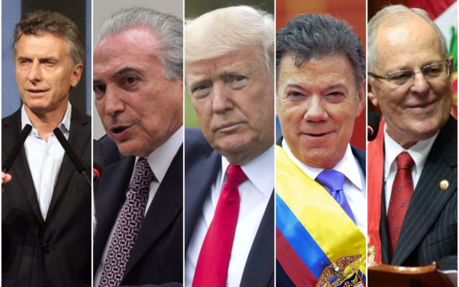 Resultado de imagen para Michel Temer (Brasil), Juan Manuel Santos (Colombia), Pedro Pablo Kuczynski (Perú), Juan Carlos Varela (Panamá) y Mauricio Macri