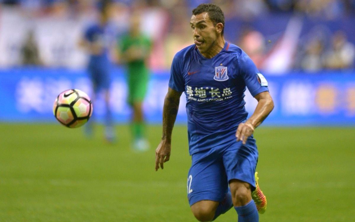 Tevez anotó en la caída de su equipo Shanghai Shenhua por 6 a 1 