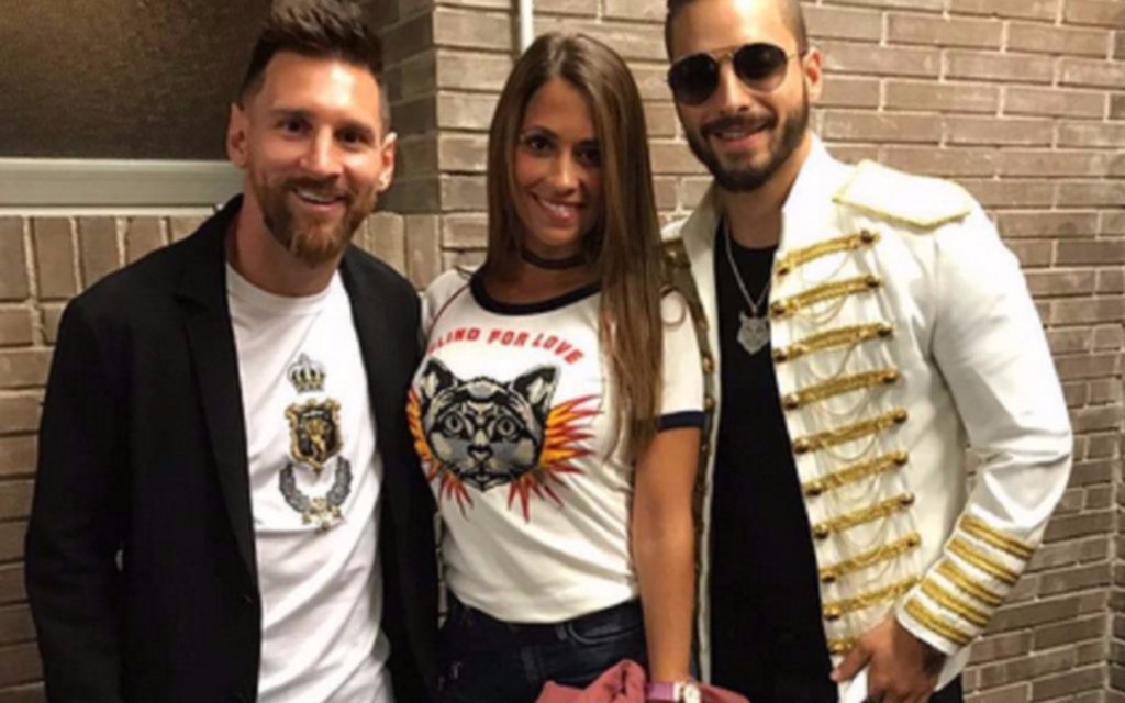 Messi y Antonela con Maluma: fotos y elogios