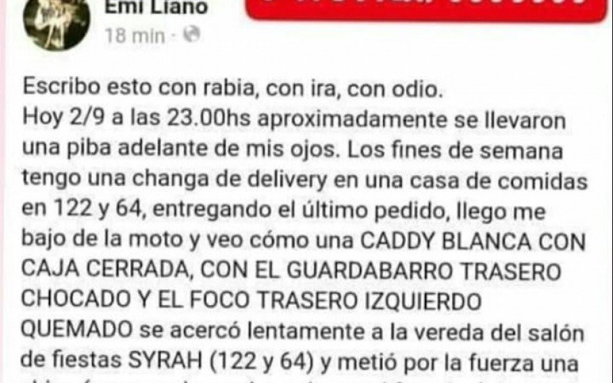 Incertidumbre por un secuestro denunciado vía redes sociales que no tiene confirmación oficial