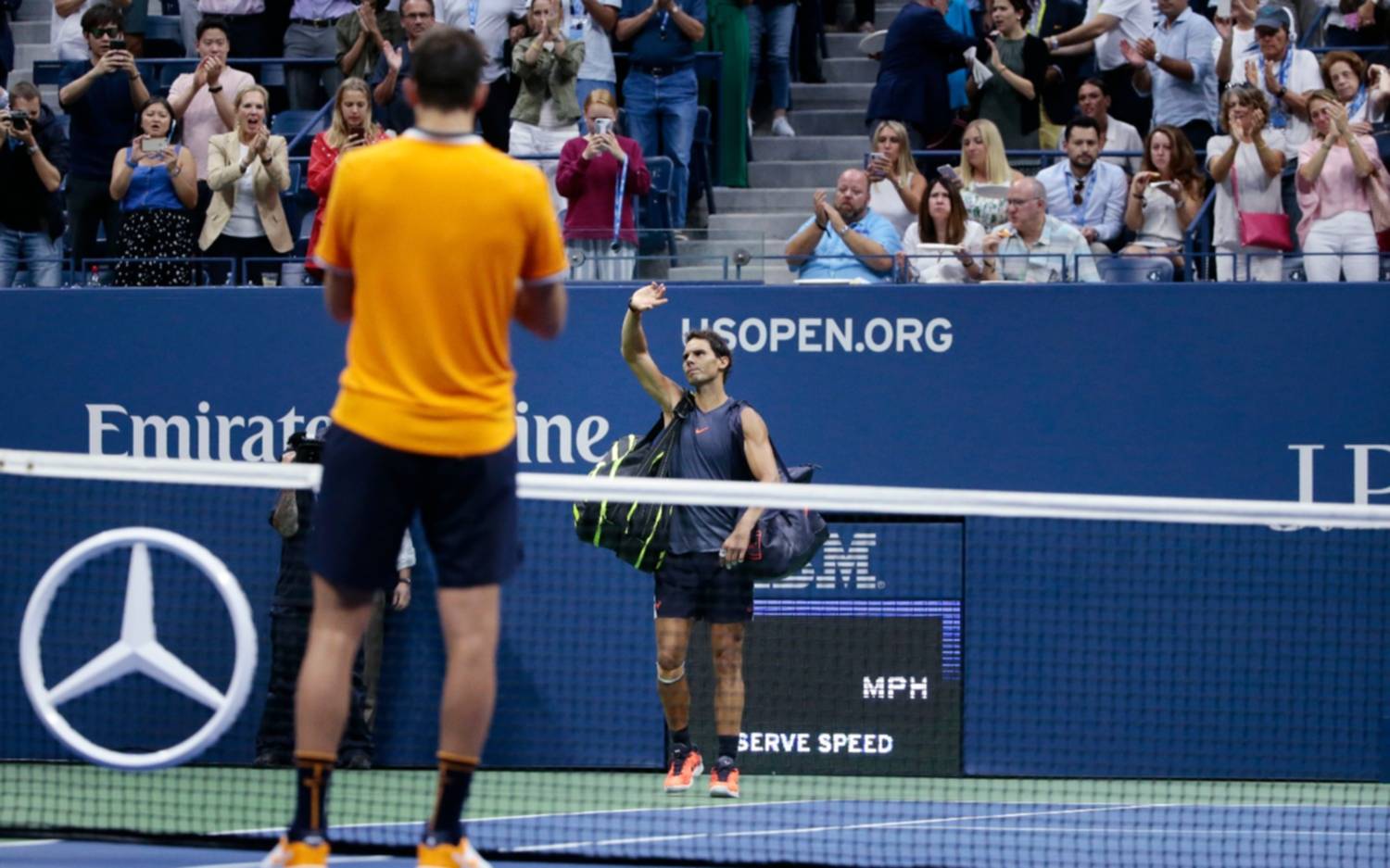 Hasta los del US Open se conmovieron con el gesto de Delpo cuando se iba Nadal