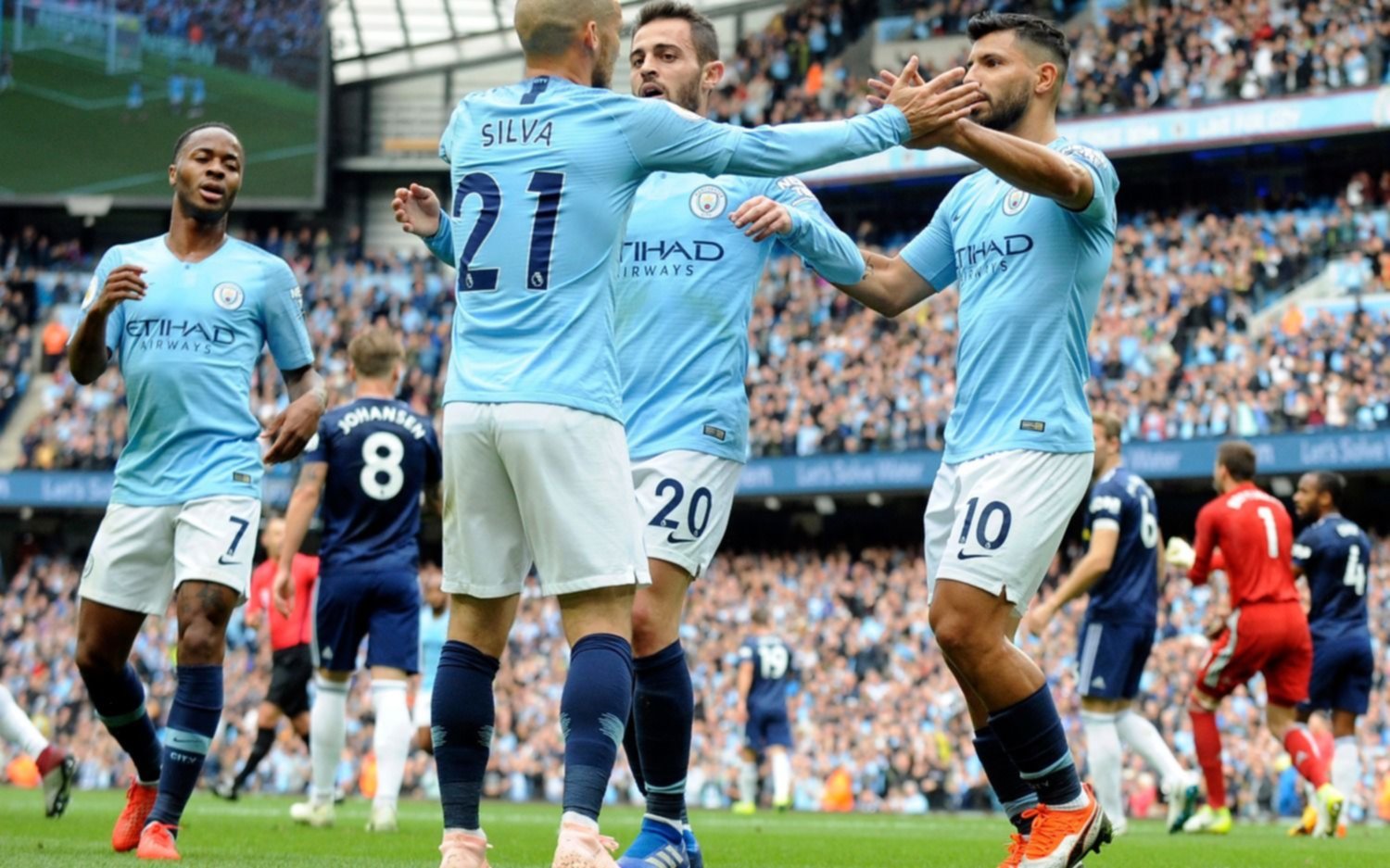 El City de Agüero le ganó 3 a 0 al Fulham