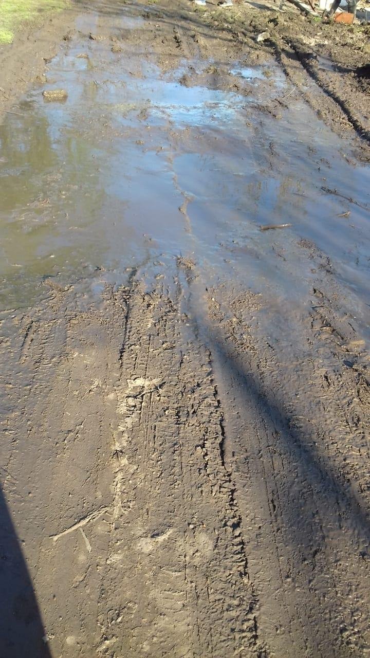 Calles transformadas en pantano en Sicardi