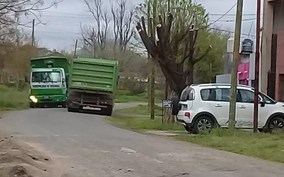 Una zona destruida por el paso de los camiones
