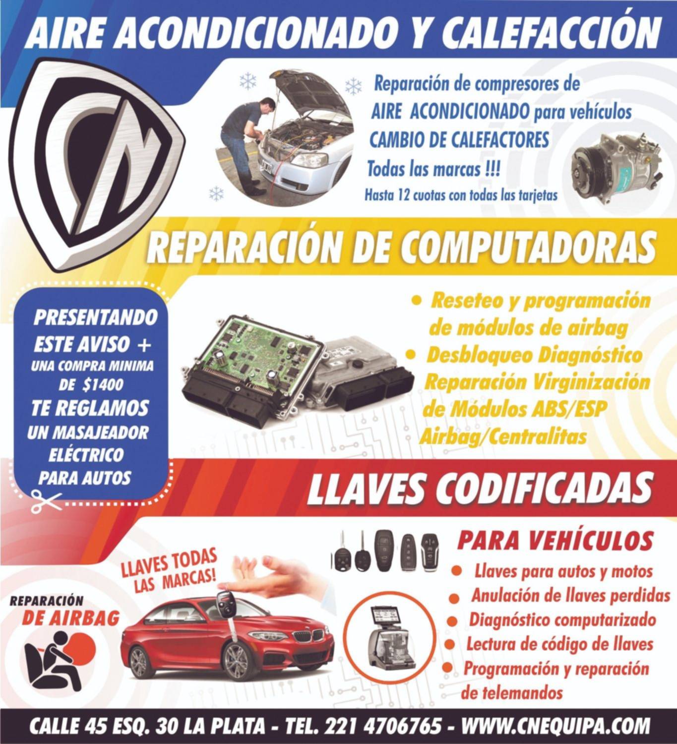 Repare el aire acondicionado y equipe su vehículo en Equipamiento Autmotriz CN