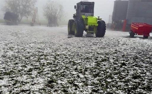 Fuerte caída de granizo y lluvias en localidades bonaerenses