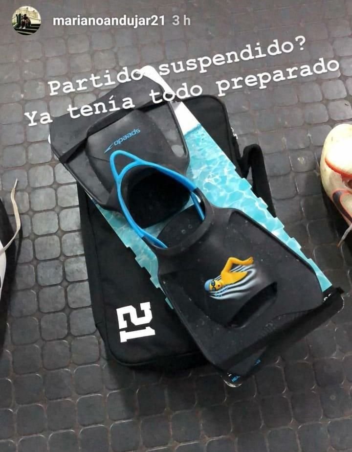 Mariano Andújar se tomó con humor la suspensión del partido