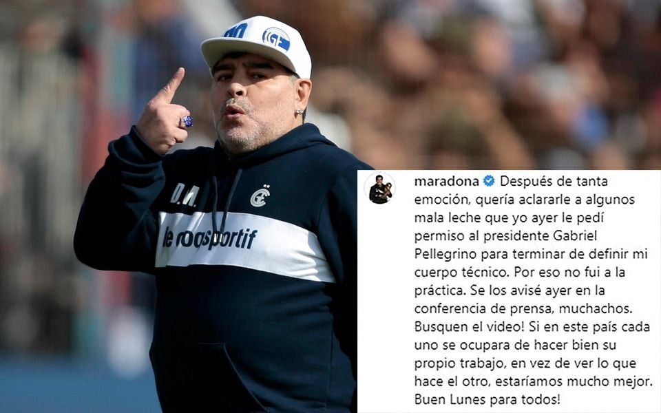 Maradona explotó contra "los mala leche" y luego borró el posteo
