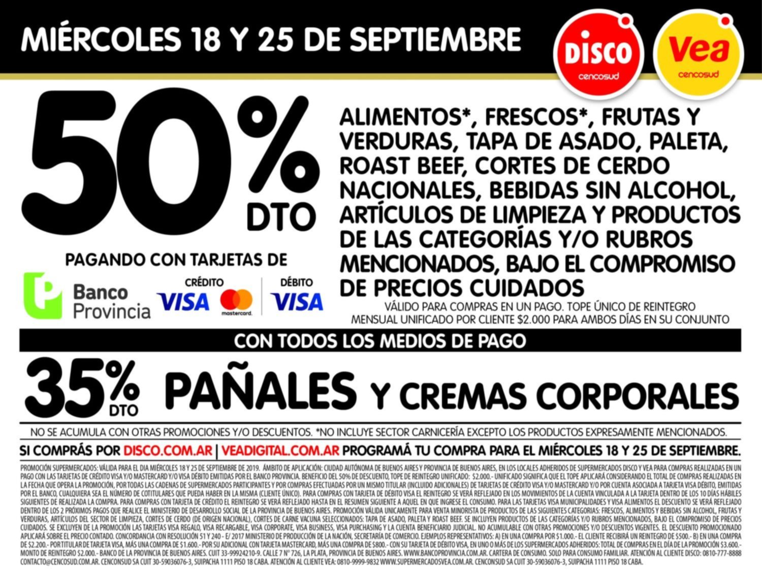 Descuento del 50% en supermercados con Banco Provincia