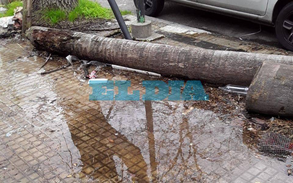 Advierten que una pérdida de agua torna intransitable la vereda en 59 y 16