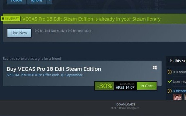 Steam lanzó el Vegas Pro 18, se "olvidó" de los ceros y se terminó vendiendo a 14 pesos