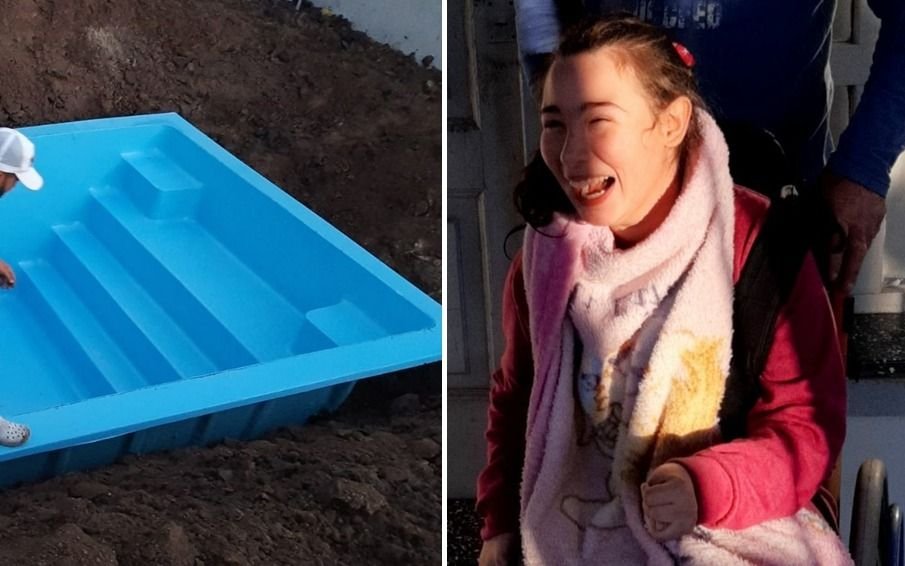 El sueño se hizo realidad: Dana ya tiene su pileta para rehabilitarse