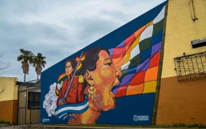 Se inauguró un mural de Juana Azurduy en Solano