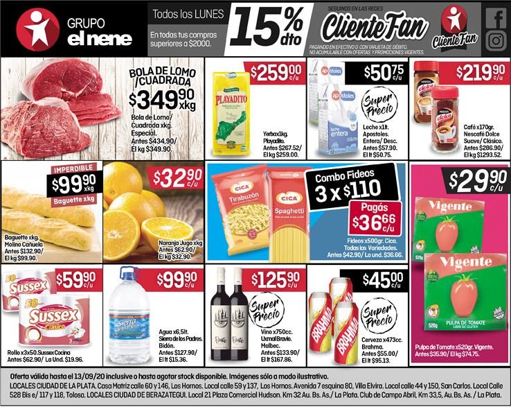El lunes 15% de descuento en tus compras superiores a $2000