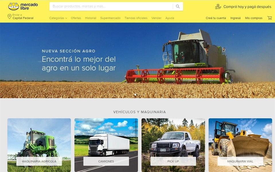 Mercado Libre apuesta al Campo: venta de insumos y maquinarias