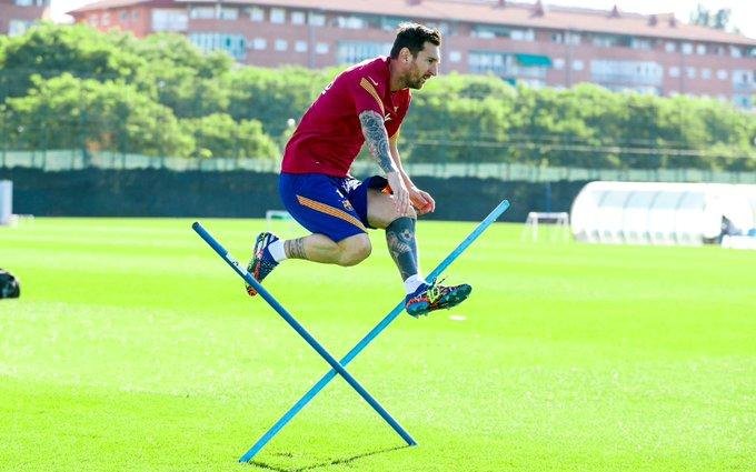 Messi, ni siquiera en su día libre dejó de entrenar