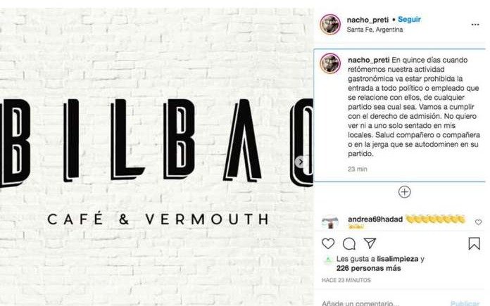 Ni con mesitas afuera: un empresario gastronómico no quiere más políticos en su bar