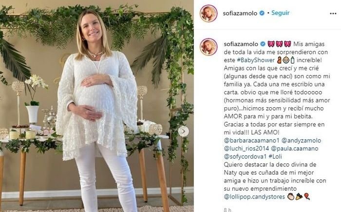 Sofía Zamolo festejó su baby shower, subió las fotos y explotaron las redes