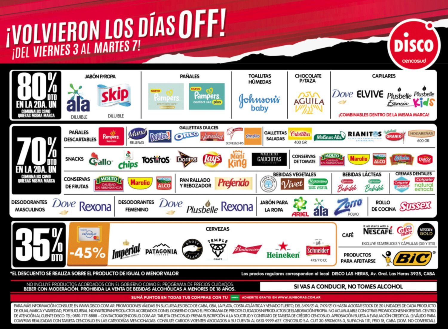 Volvieron los Días OFF del viernes 3 al martes 7