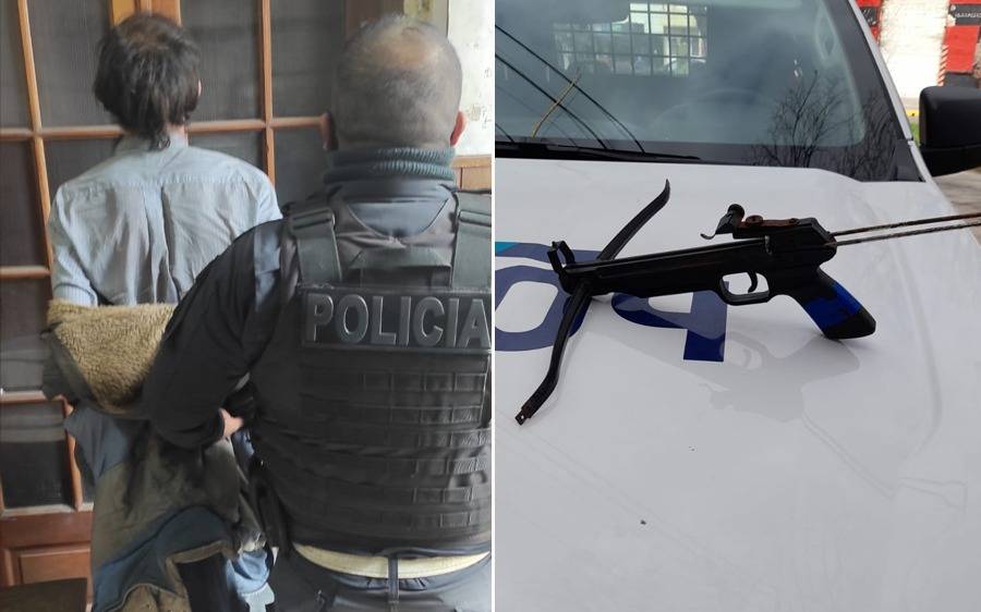 La Plata: agredió a policías con una botella y cuando fue detenido, le descubrieron una ballesta