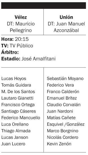 Vélez va por otro triunfo ante Unión