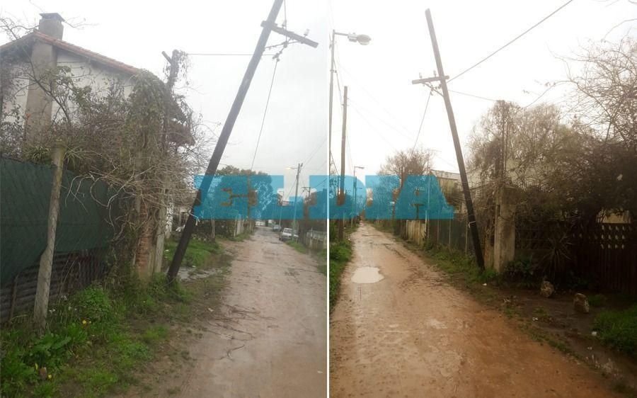  Un poste de luz a punto de caer preocupa a los vecinos de Punta Lara: hace un año que reclaman
