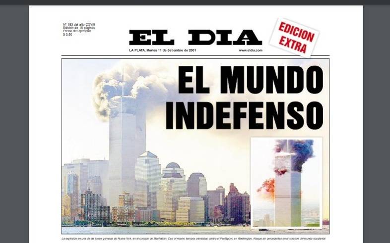 A 20 años del 11-S: una edición especial, así fue la cobertura inmediata del diario EL DIA